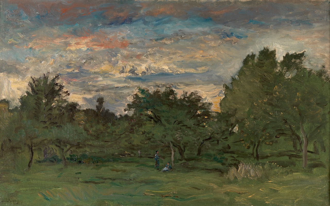 Charles François Daubigny - Orchard at Night