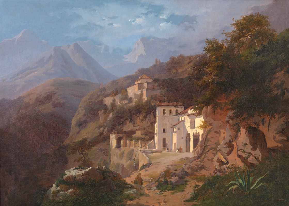 Edouard De Vigne - The Capuchin Monastery at La Cava (Salerno)