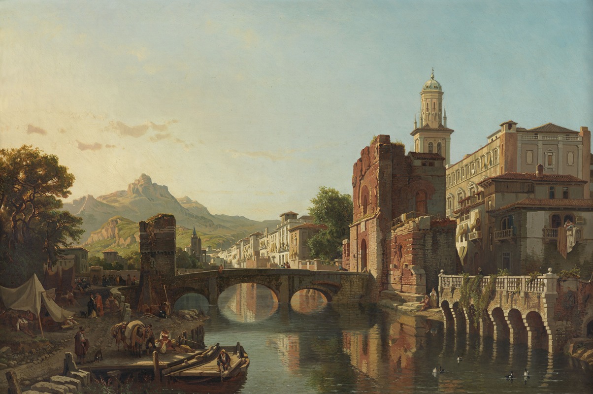 François Antoine Bossuet - Cityscape in Spain