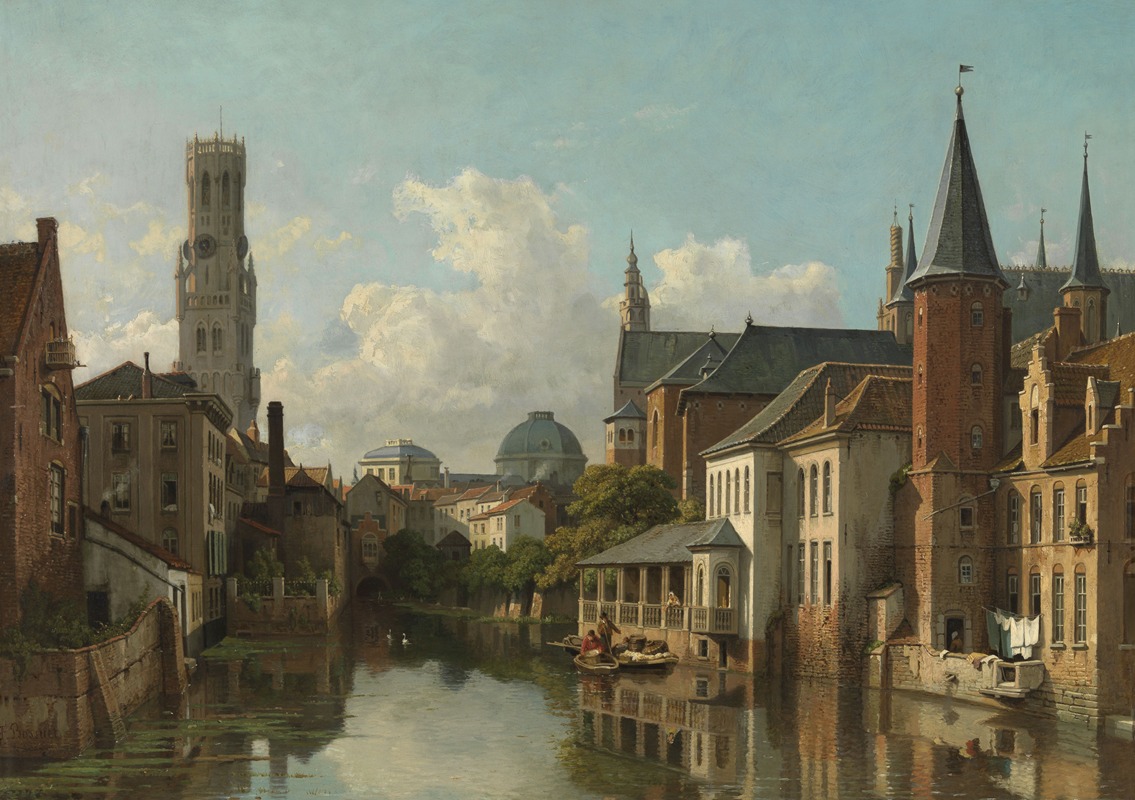 François Antoine Bossuet - The Quai of the Rosary in Bruges