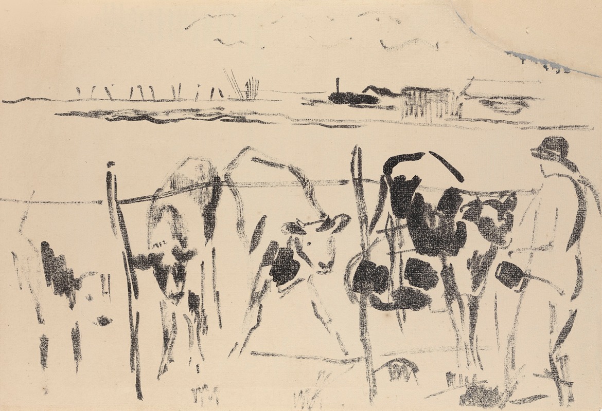 Rik Wouters - Calves in a Meadow