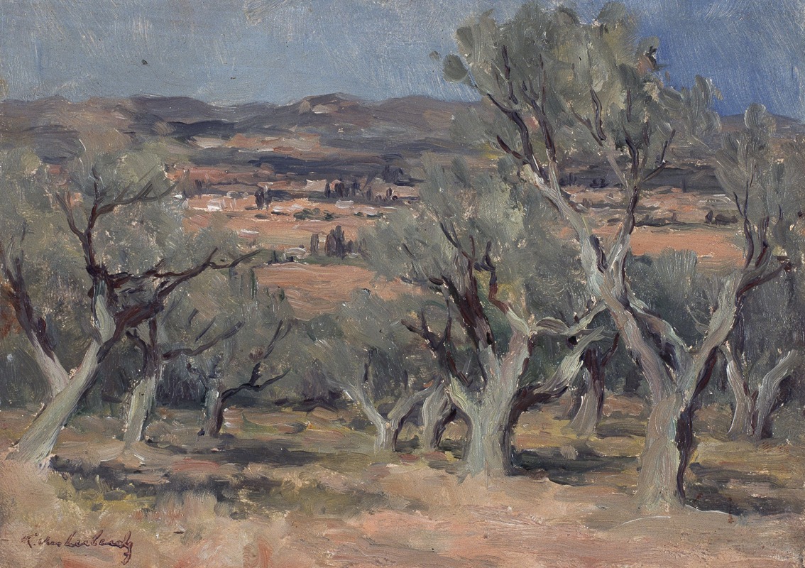 Karel Van Lerberghe - Southern Landscape with Olive Trees