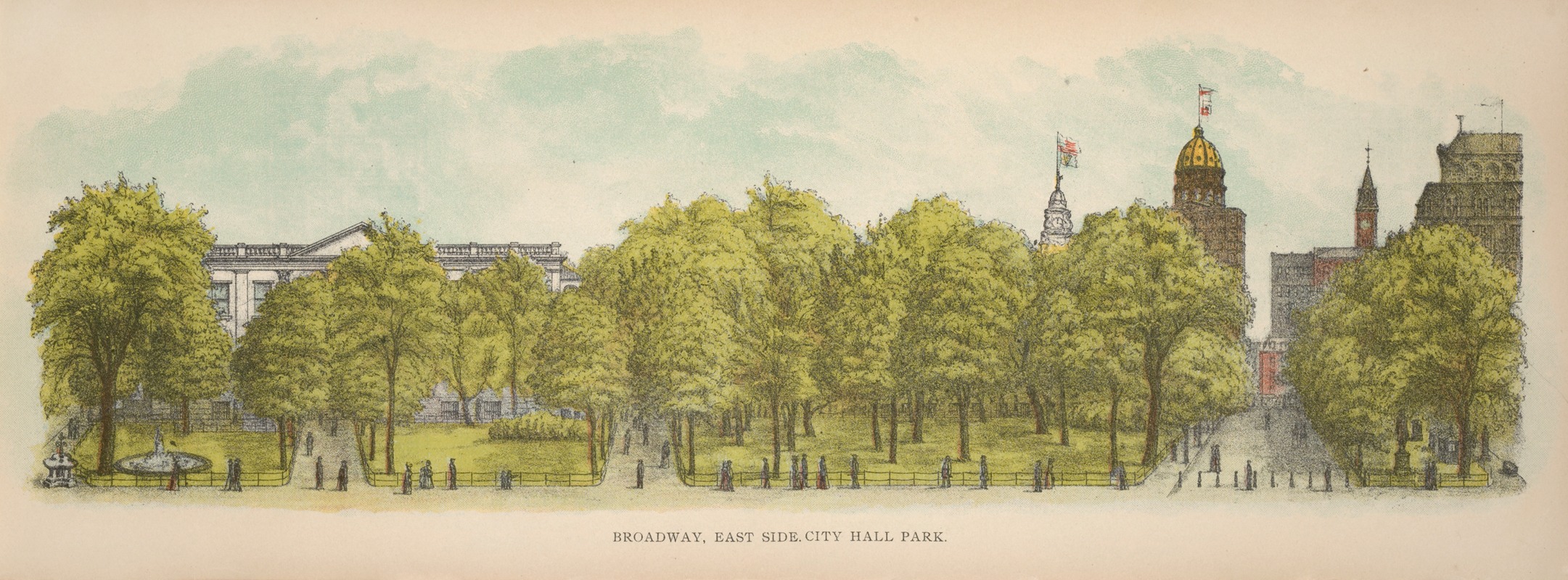 Mail & Express - Broadway, East Side. City Hall Park.