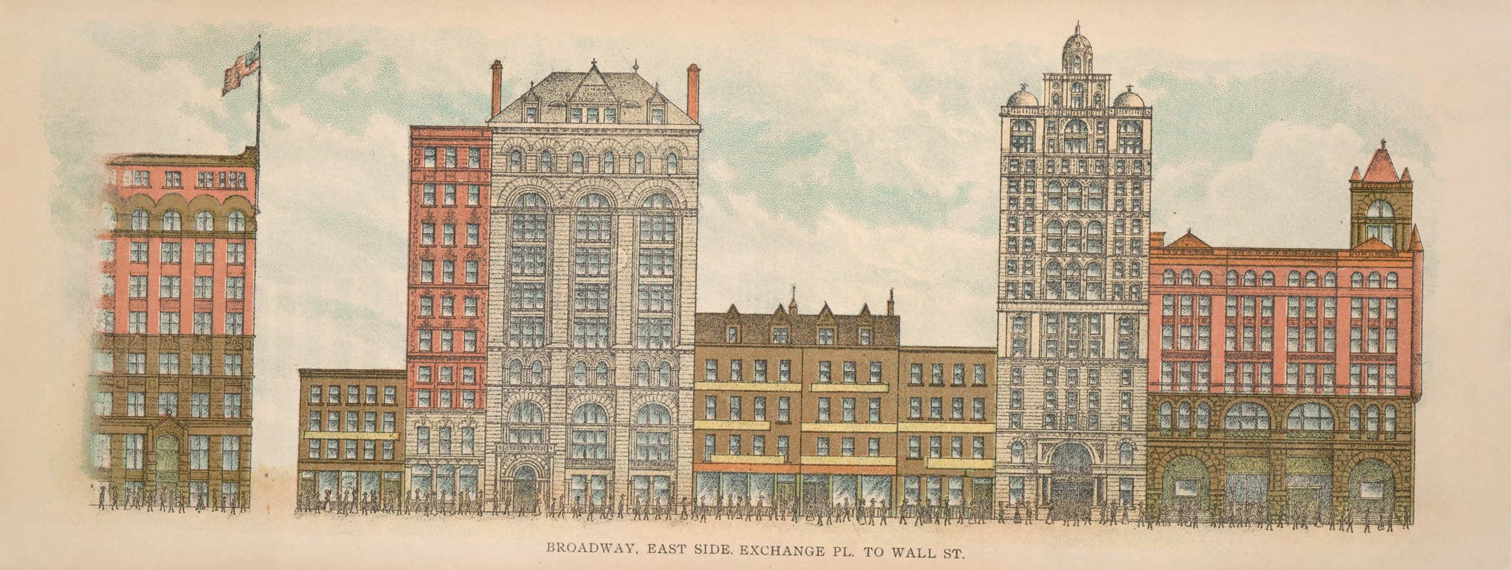 Mail & Express - Broadway, East Side. Exchange Pl. to Wall St.