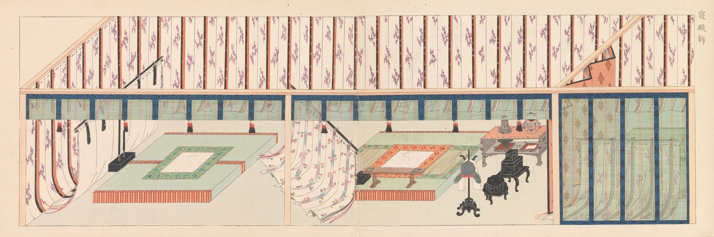 Furuya Kōrin - Sixteen Illustrations of Ancient Ceremonial Displays Pl.03