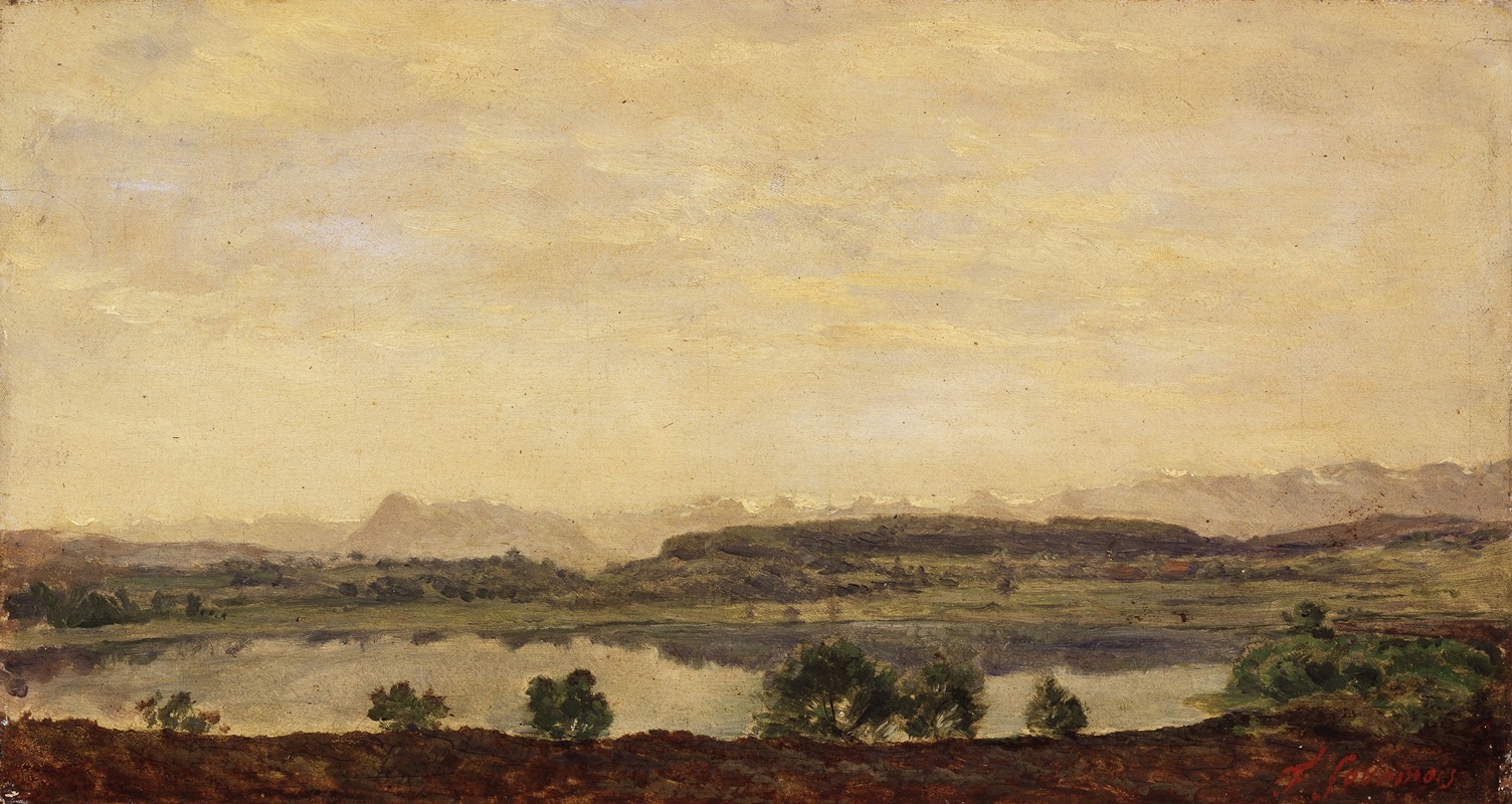 Théodore Fourmois - Mountainous Landscape with a Lake