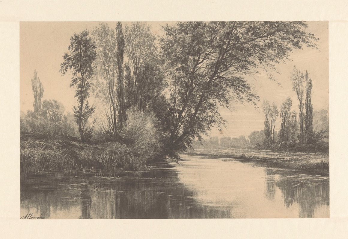 Auguste Allongé - River landscape – Vues d’Hyères