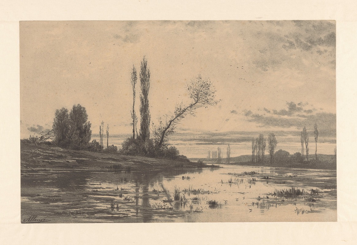 Auguste Allongé - Water landscape – Vues d’Hyères