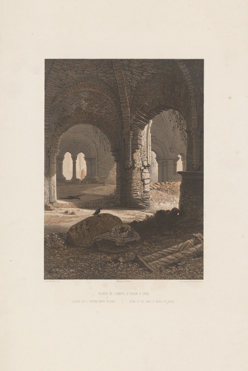 François Stroobant - Ruins of the abby St Bavon at Ghent