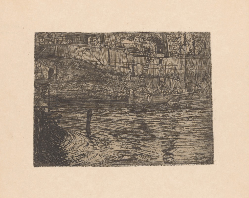 Pieter Dupont - Stoomboot in het Westerdok in Amsterdam