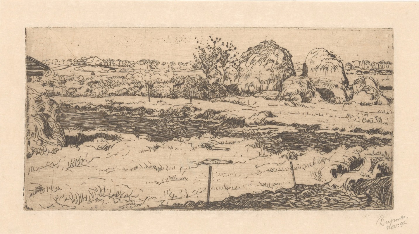 Pieter Dupont - Veld met hooioppers