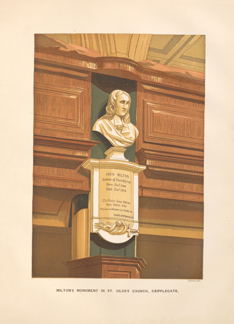 Charles Knight - Milton’s Monument in St. Giles’ Church, Cripplegate