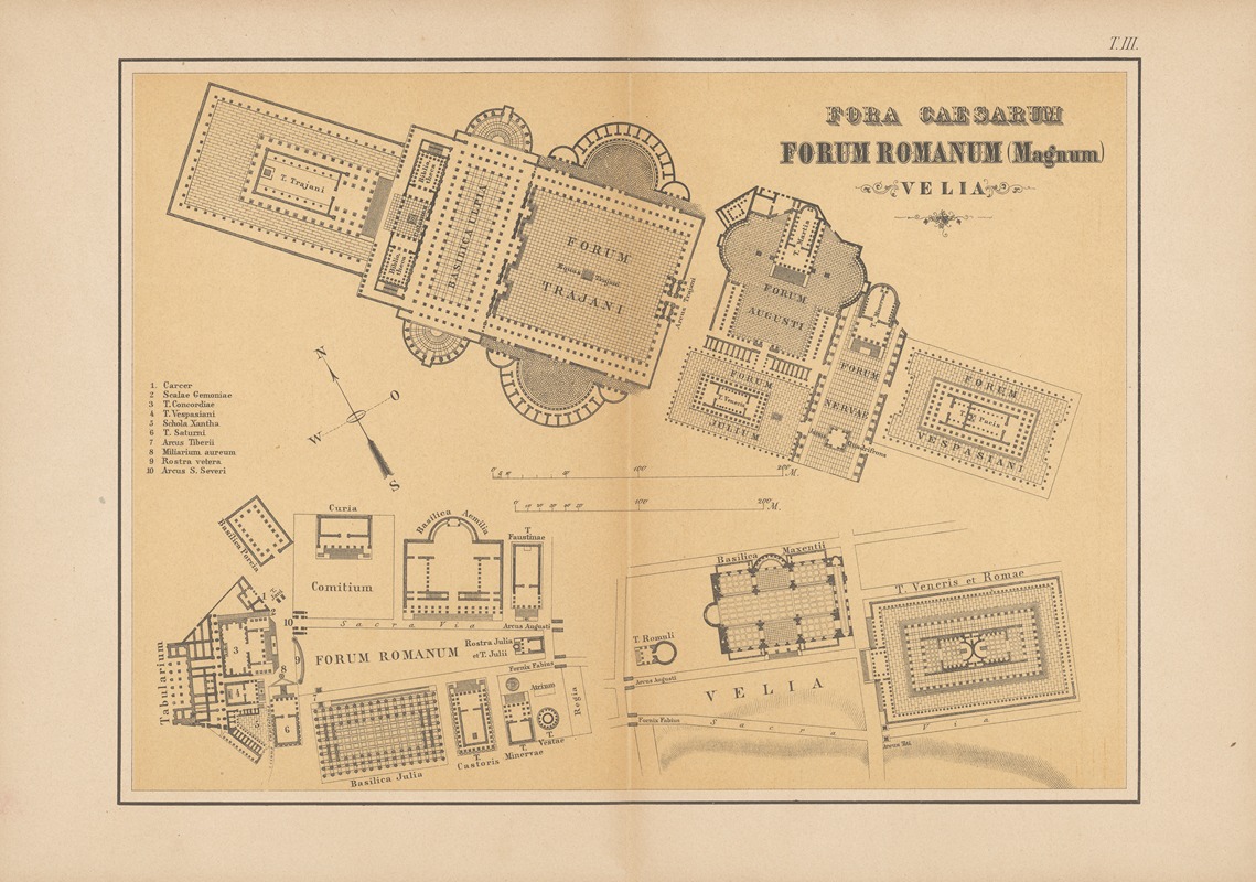 Christoph Ziegler - Plan des Forum Romanum, der Fora der Kaiser, der Velia.
