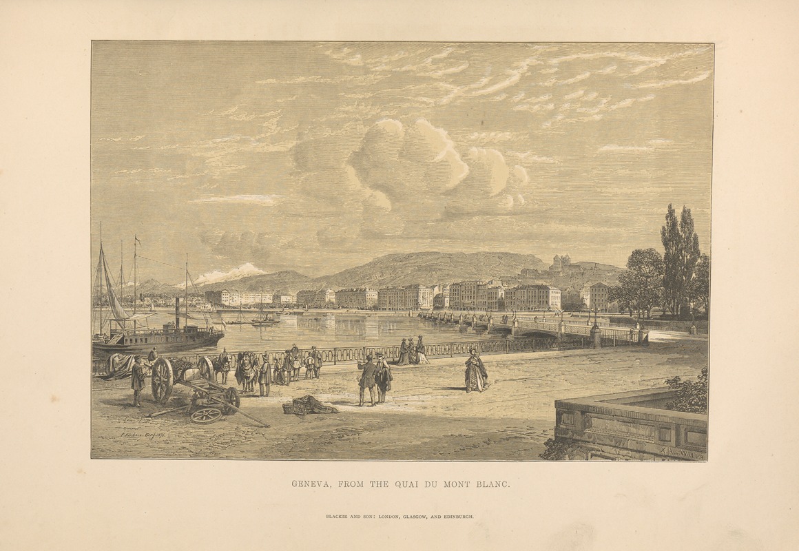 Theodor Gsell Fels - E.‎ ‎Kirchner – Geneva,‎ ‎from‎ ‎the‎ ‎Quai‎ ‎du‎ ‎Mont‎ ‎Blanc