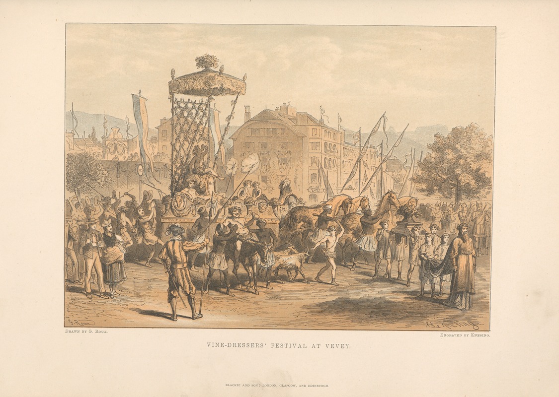 Theodor Gsell Fels - G.‎ ‎Roux – Vine-dressers’‎ ‎Festival‎ ‎at‎ ‎Vevay