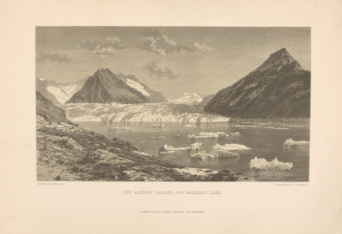 Theodor Gsell Fels - Schrader – The Aletsch Glacier and Marjelen Lake
