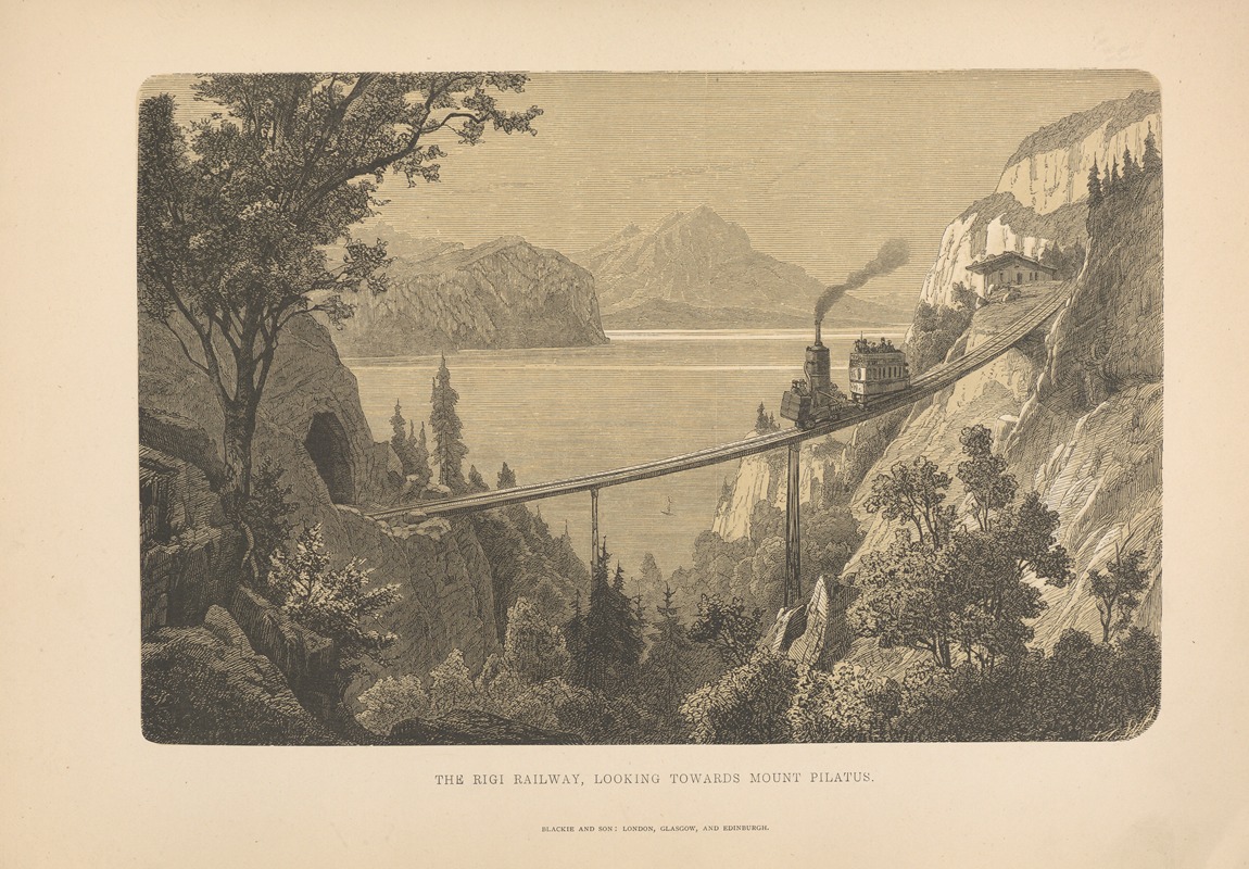 Theodor Gsell Fels - Toche – The‎ ‎Rigi‎ ‎Railway,‎ ‎looking‎ ‎towards‎ ‎Mount‎ ‎Pilatus