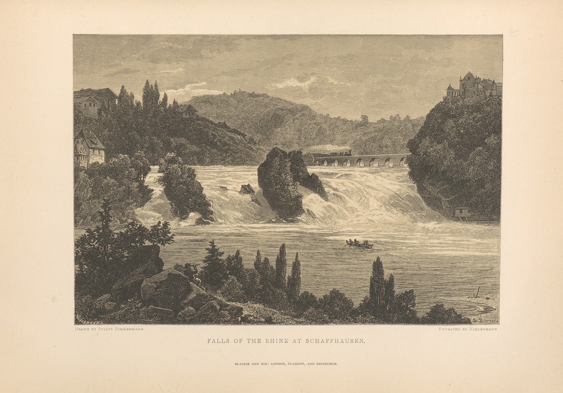 Theodor Gsell Fels - Julius‎ ‎Zimmermann – Falls‎ ‎of‎ ‎the‎ ‎Rhine‎ ‎at‎ ‎Schaffhausen