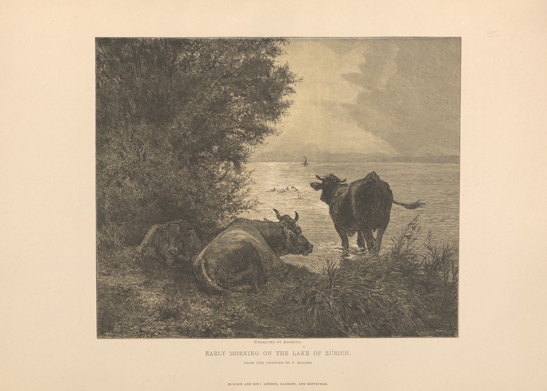 Theodor Gsell Fels - F.‎ ‎Koller – Early‎ ‎Morning‎ ‎on‎ ‎the‎ ‎Lake‎ ‎of‎ ‎Zurich