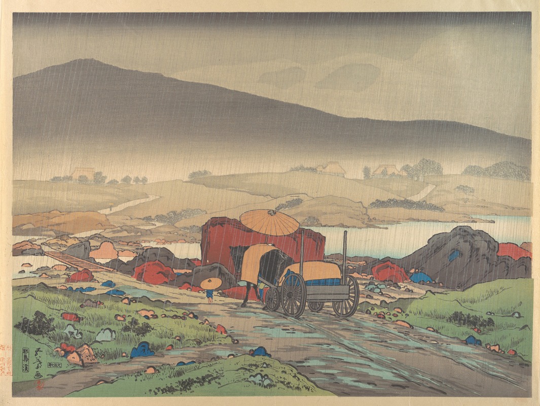 Hashiguchi Goyō - Rain at Yabakei