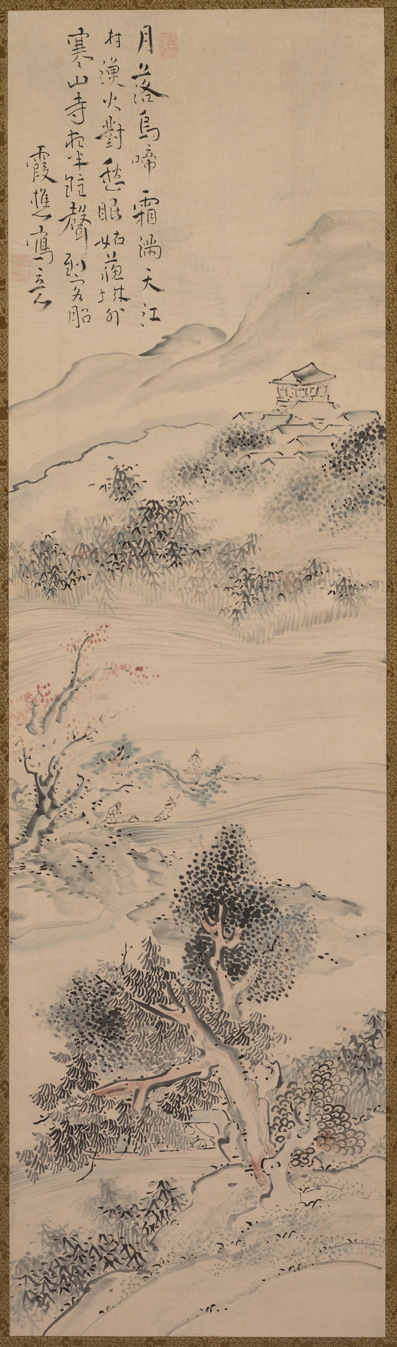 Ike Taiga - Illustration of Zhang Qi’s Poem on the Cold Mountain Temple