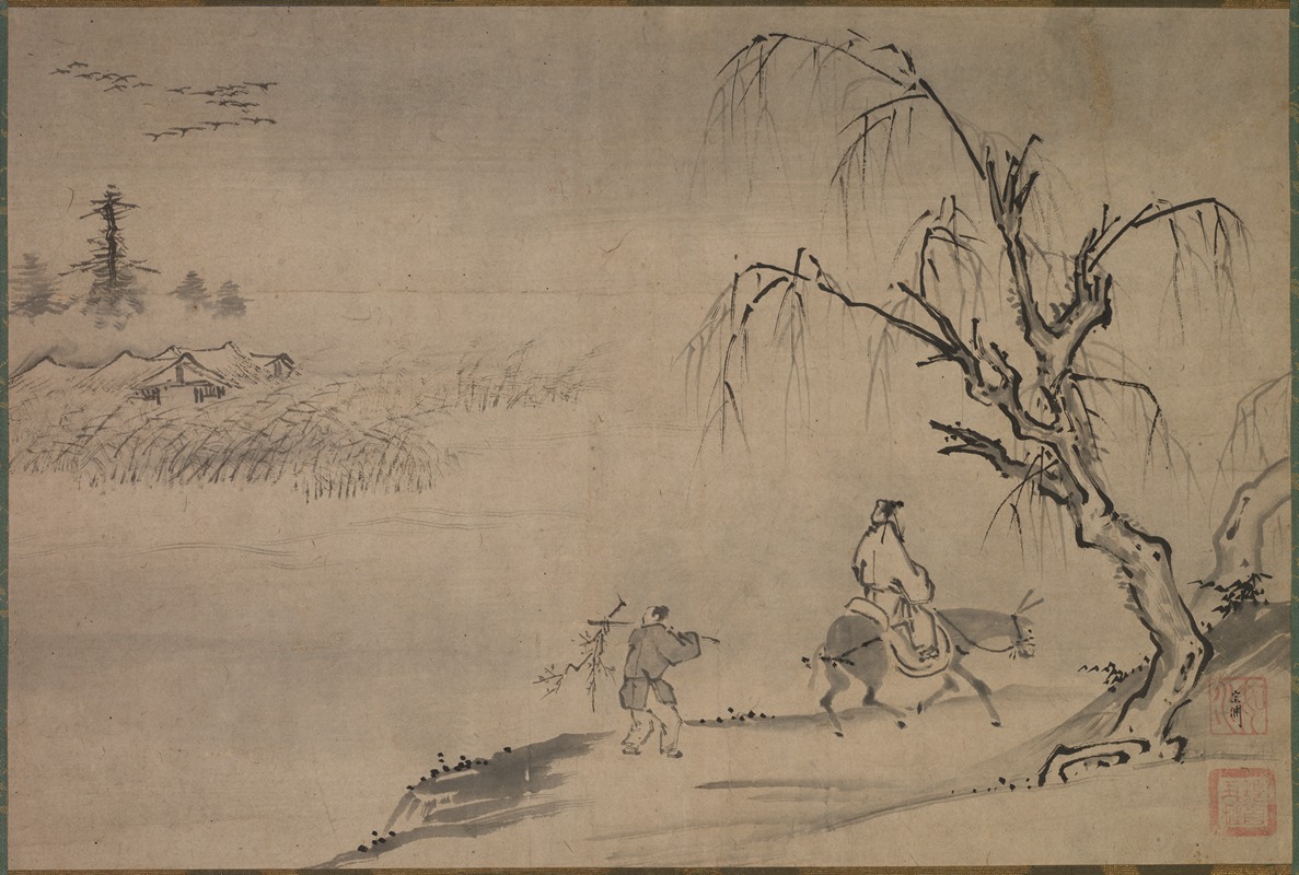 Josui Sōen - Chinese Literatus in an Autumn Landscape