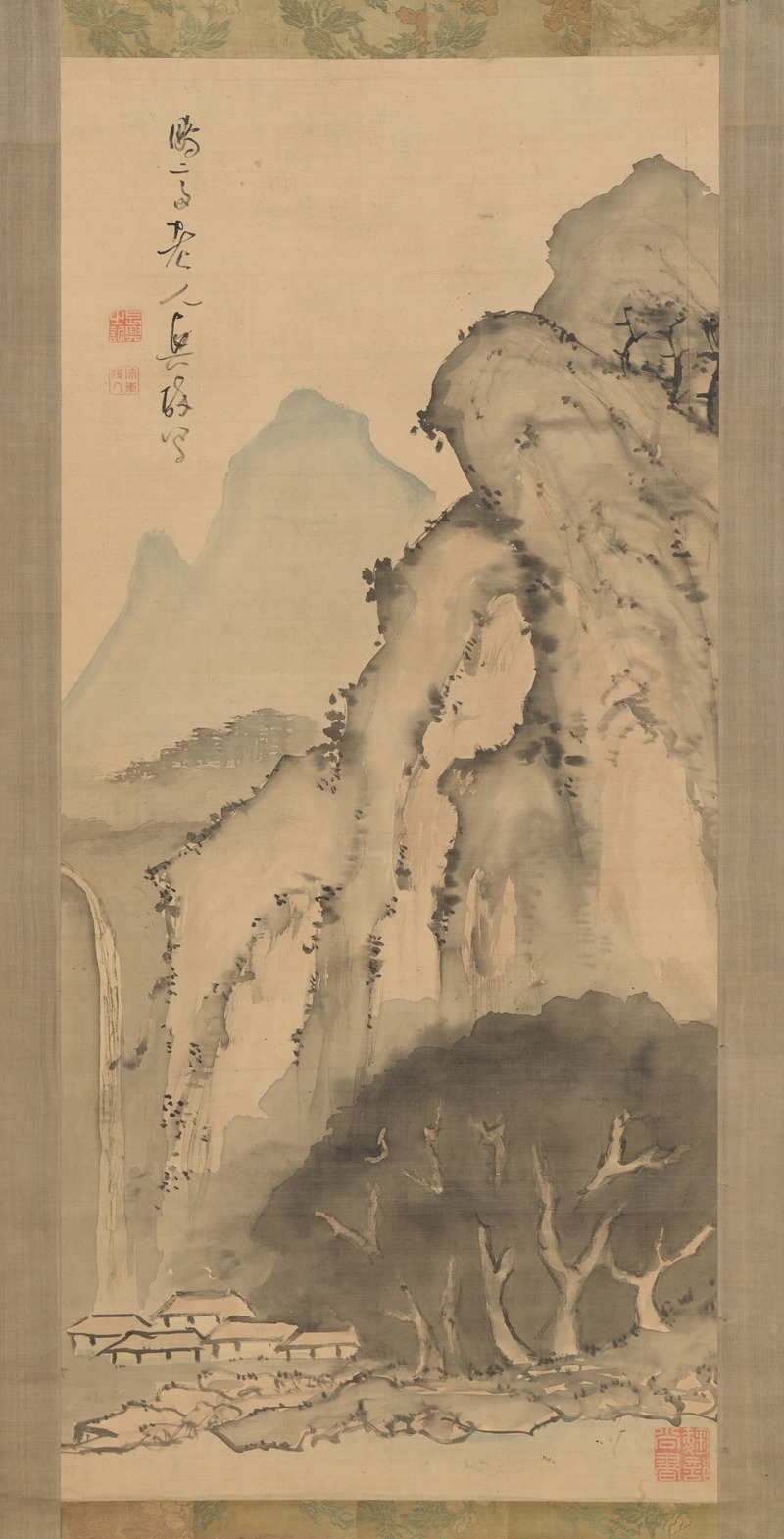 Kameda Bōsai - Landscape with Waterfall