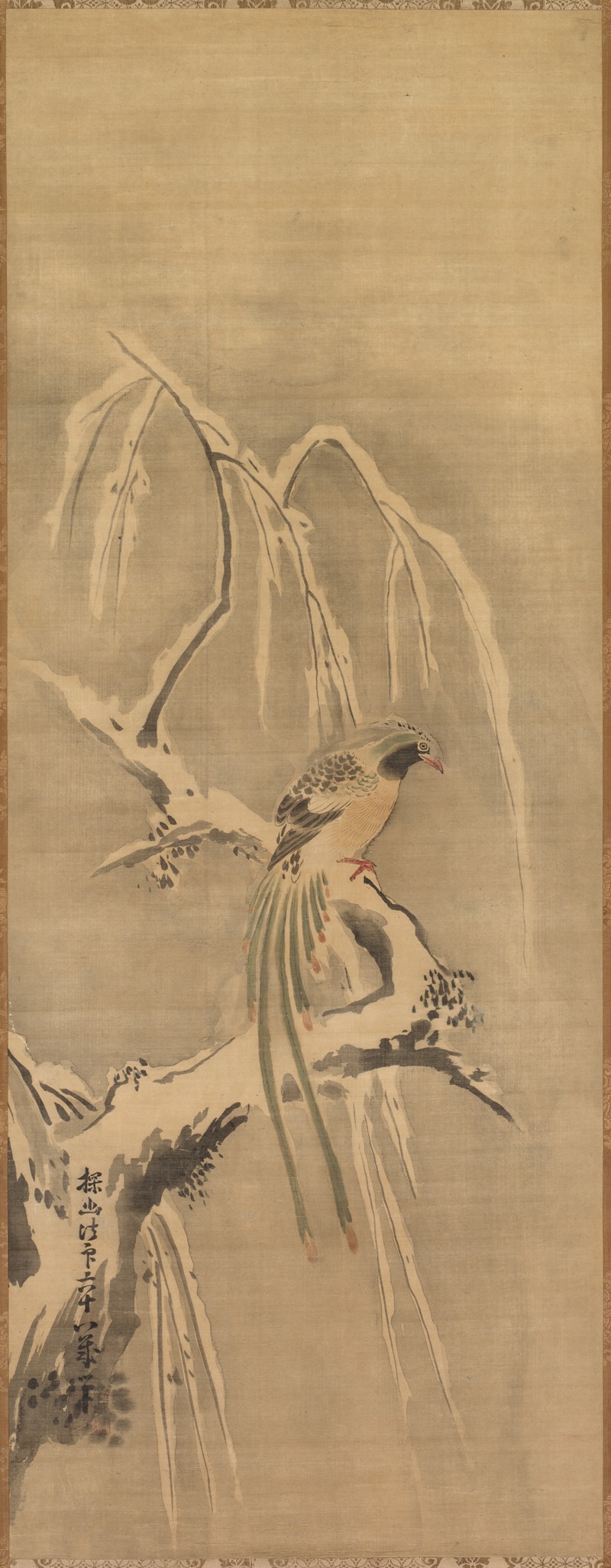 Kano Tan’yū - Chinese Bird on Snow-Laden Branch