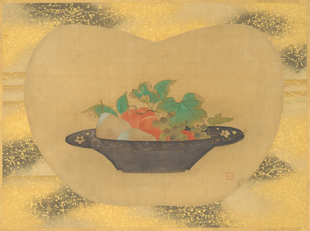 Kanō Tsunenobu - Bowl of fruits