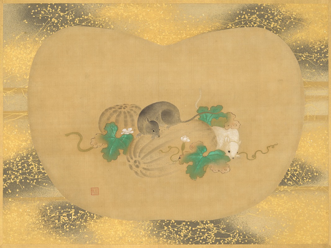 Kanō Tsunenobu - Gourd and mice