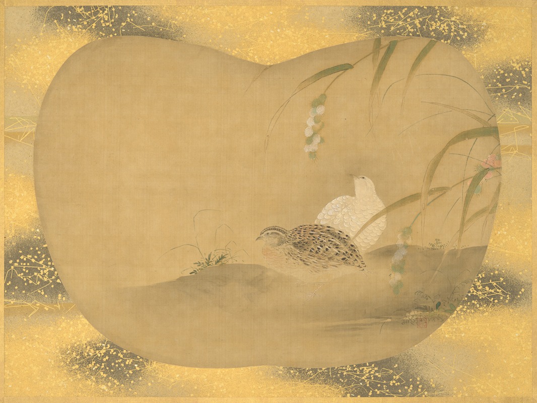 Kanō Tsunenobu - Millet and quail