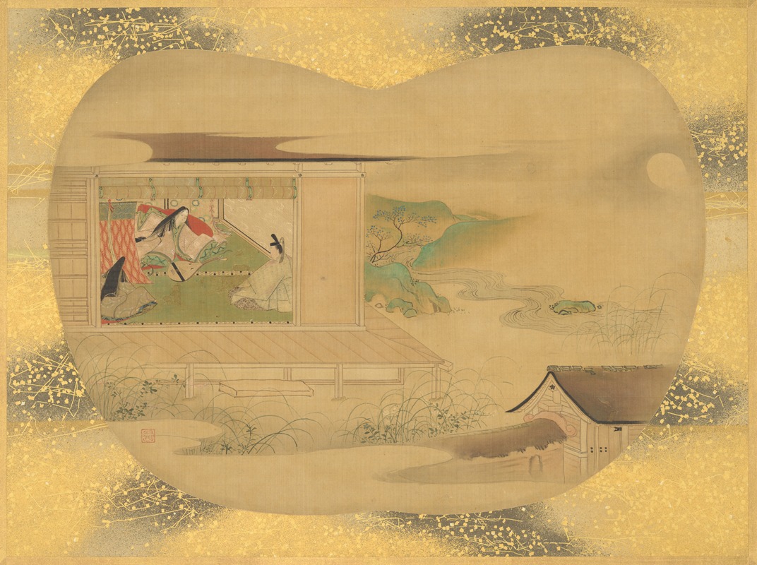 Kanō Tsunenobu - Scene from The Tale of Genji