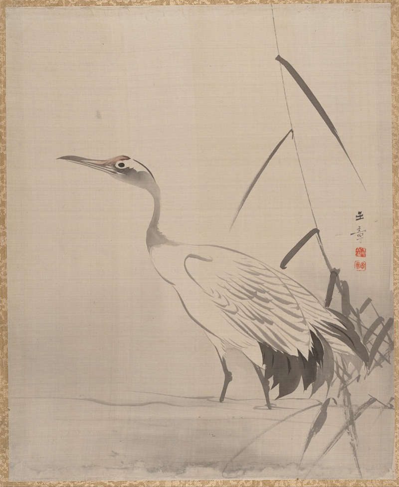 Kawabata Gyokushō - Crane Among Reeds