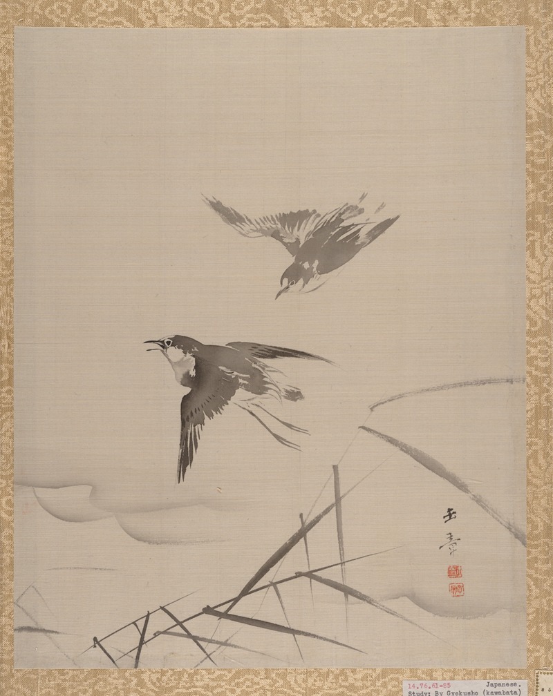 Kawabata Gyokushō - Small Birds and Bamboo