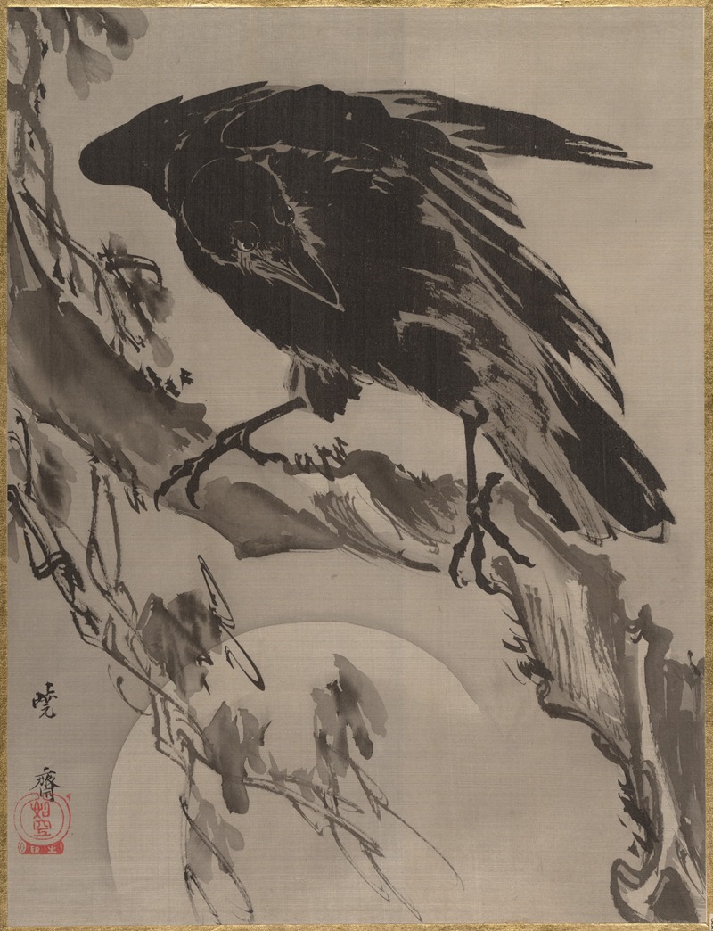 Kawanabe Kyōsai - Crow and the Moon