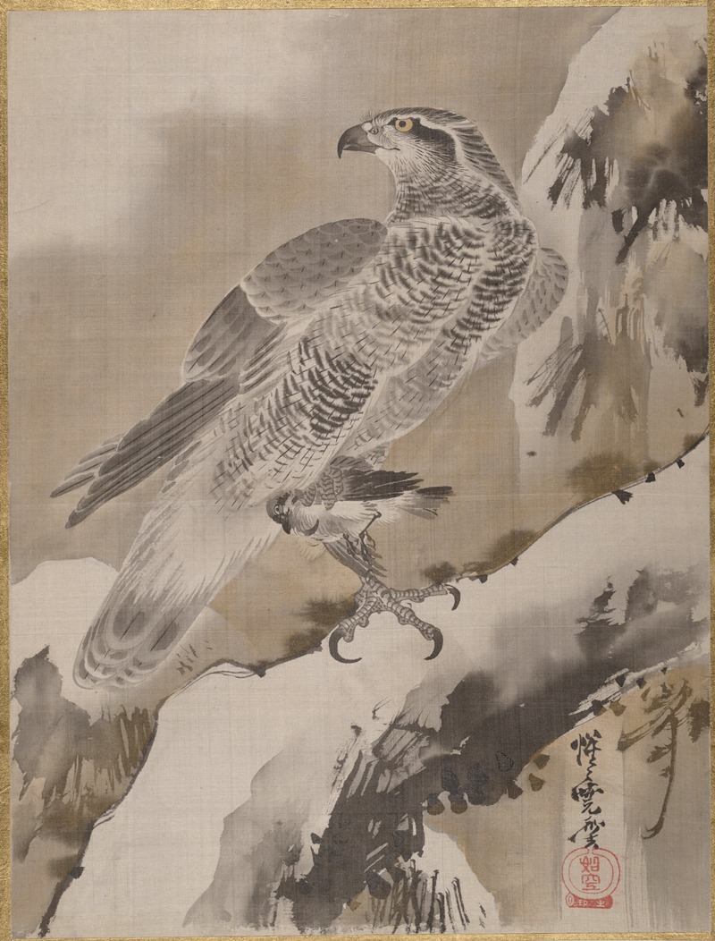 Kawanabe Kyōsai - Eagle Holding Small Bird