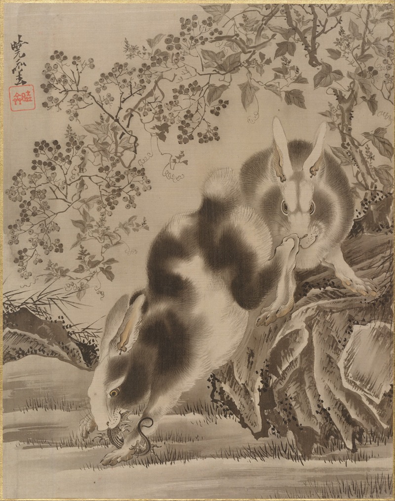 Kawanabe Kyōsai - Rabbits