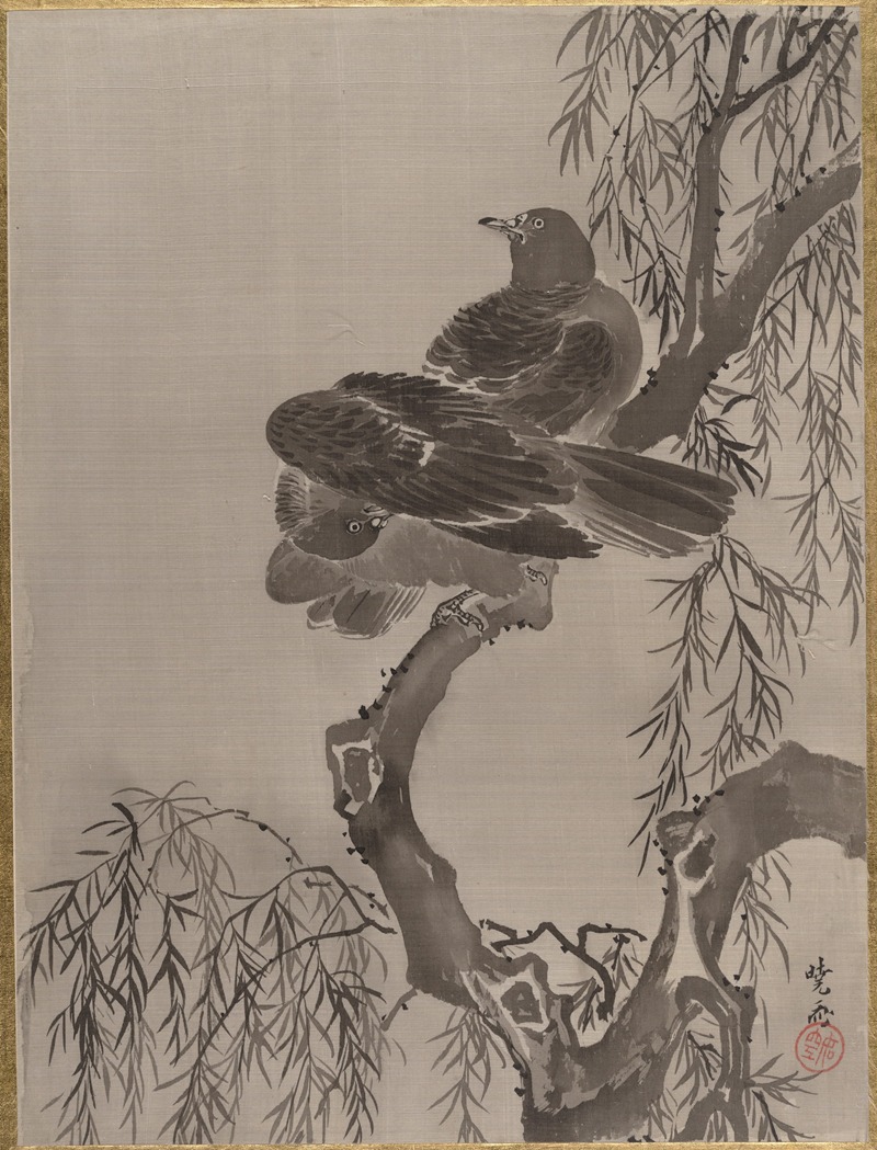 Kawanabe Kyōsai - Two Birds on a Branch