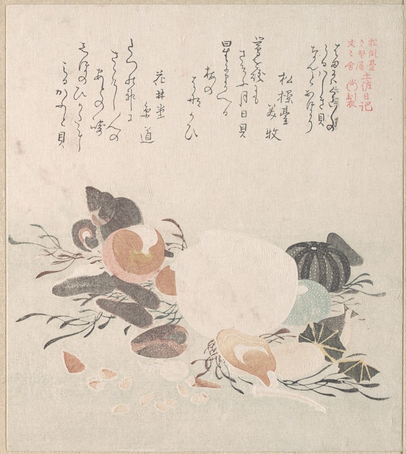 Kubo Shunman - Various Shells with Sea Weeds