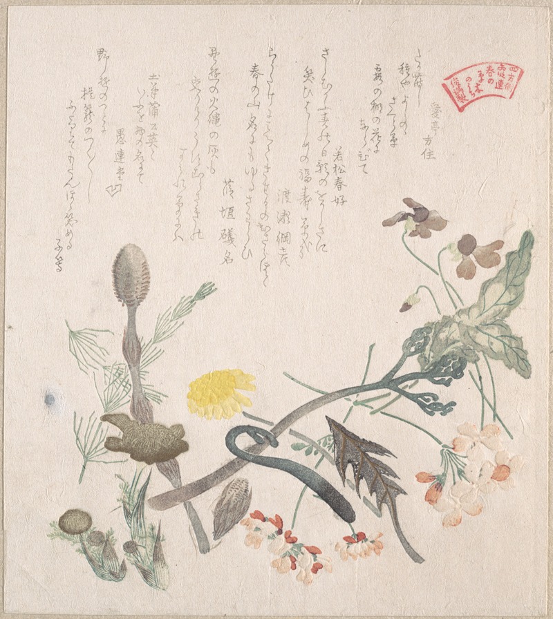 Kubo Shunman - Violets, Primroses and Other Spring Flowers