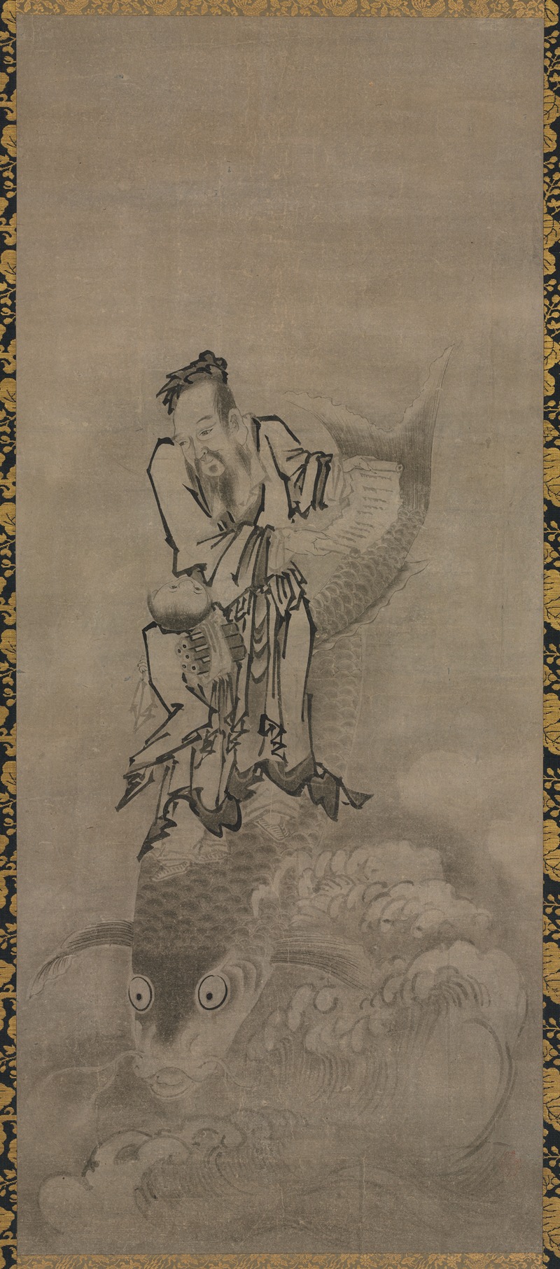 Kyūseki Tomonobu - Immortal Riding Carp