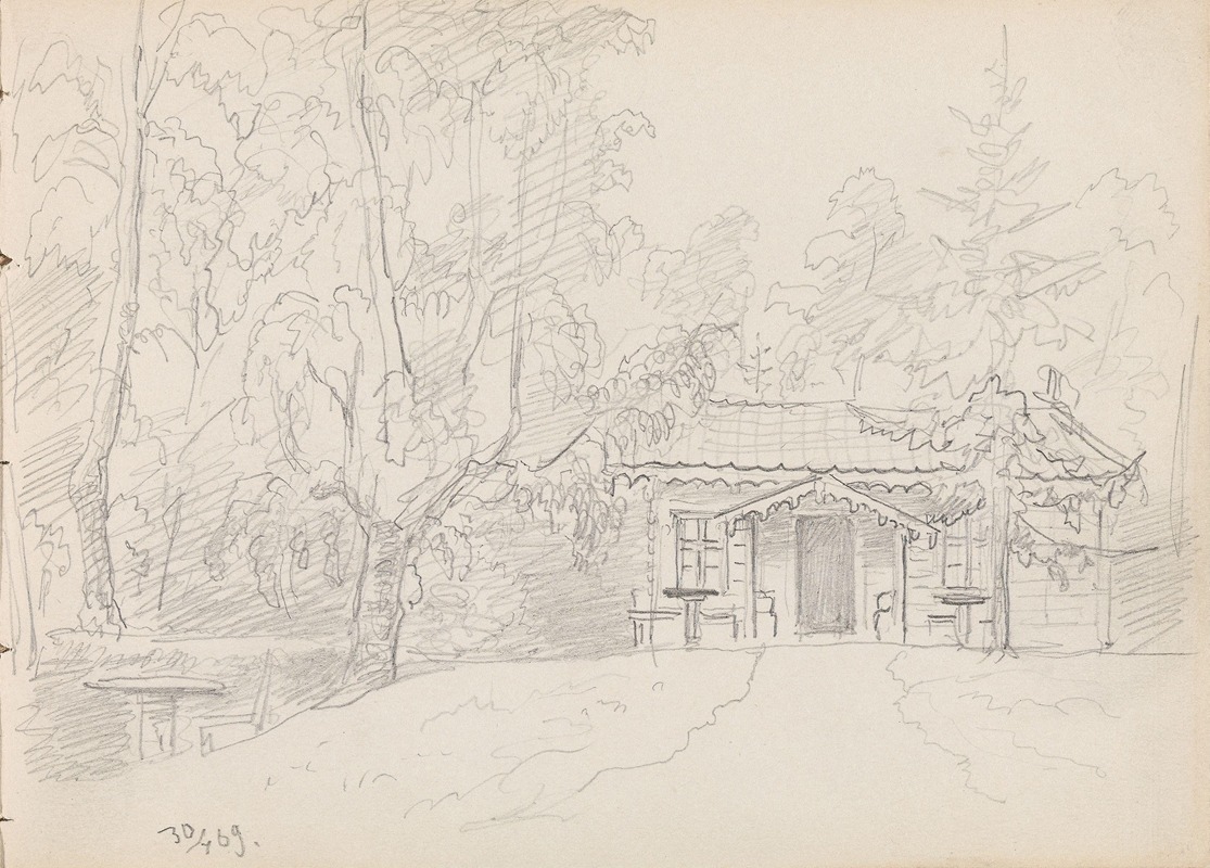 Adolph Tidemand - Et hus i skogen