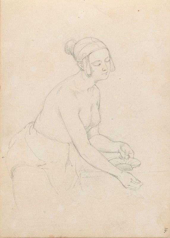 Adolph Tidemand - Female figure with a shell