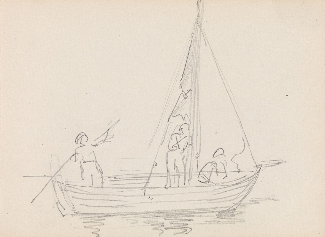 Adolph Tidemand - Figurer i båt