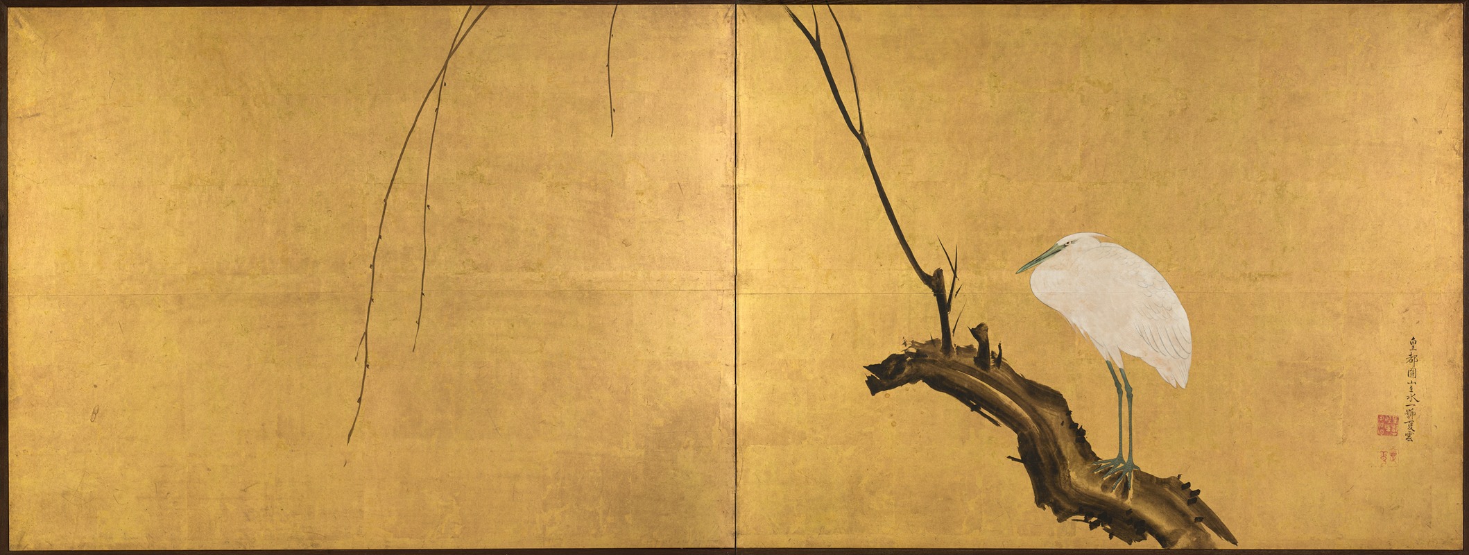 Maruyama Ōkyo - Heron on a Willow Branch