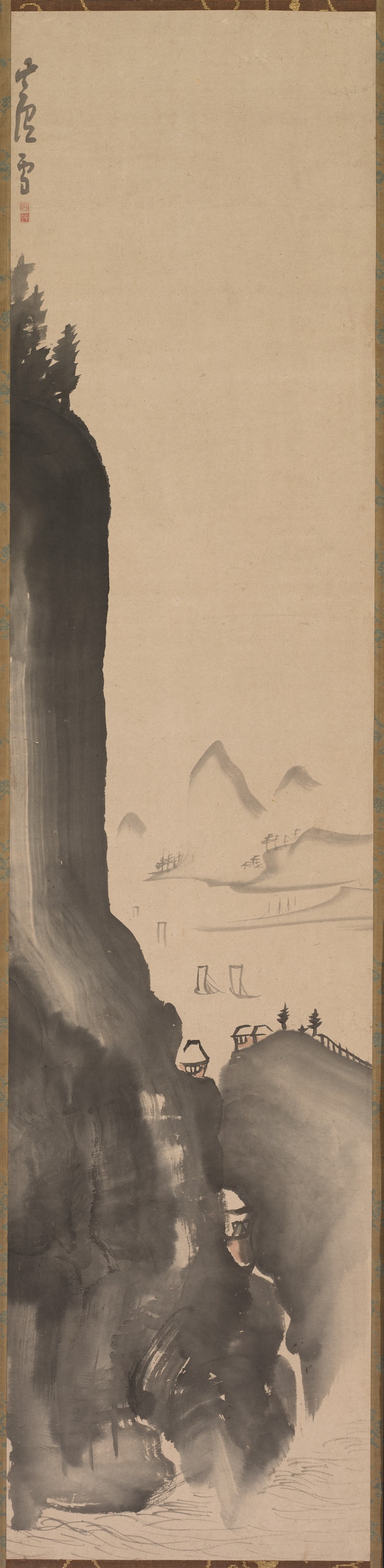 Nagasawa Rosetsu - Mountains and Distant Boats