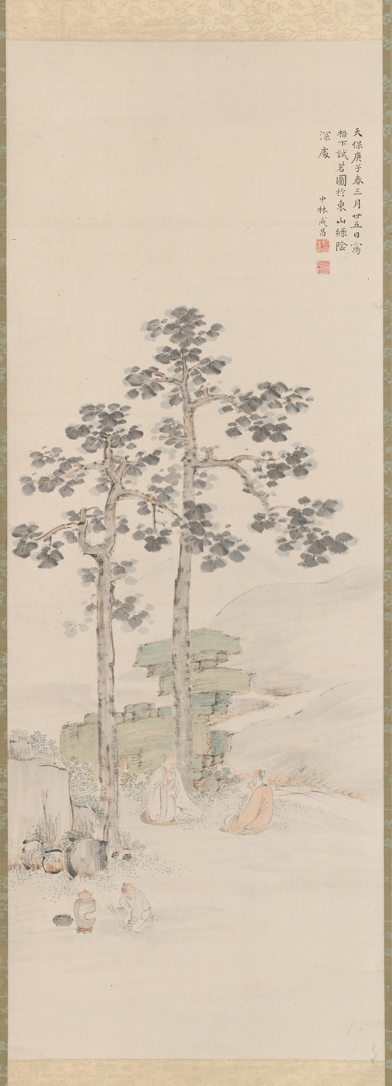 Nakabayashi Chikutō - Sampling Tea beneath the Wu Trees