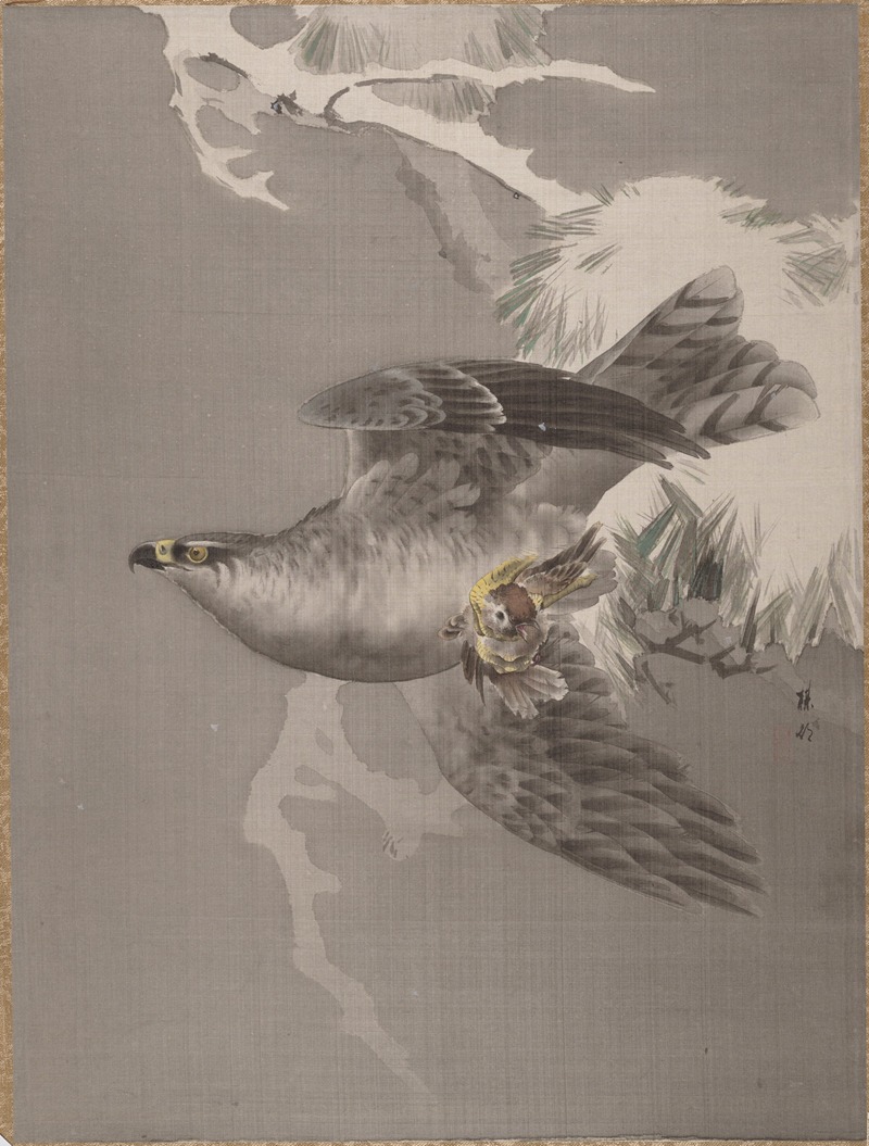 Okada Baison - Hawk Holding a Small Bird