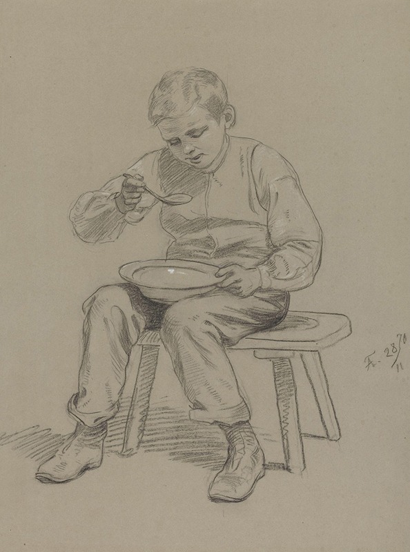 Adolph Tidemand - Gutt som spiser suppe