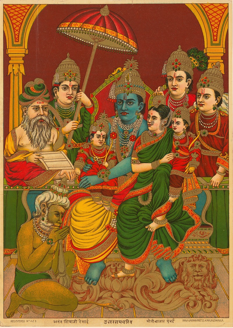 Ravi Varma - Uttara Rama Charitra, The Assembly of Rama